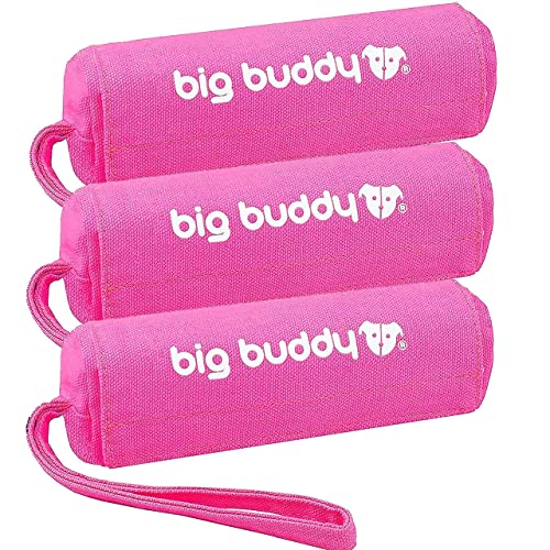 big buddy Canvas Futterdummy, Futterbeutel für Hunde, Apportierdummy zur Hundeerziehung (Dreierpack, Pink) von big buddy