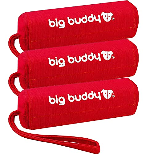 big buddy Canvas Futterdummy, Futterbeutel für Hunde, Apportierdummy zur Hundeerziehung (Dreierpack, Rot) von big buddy