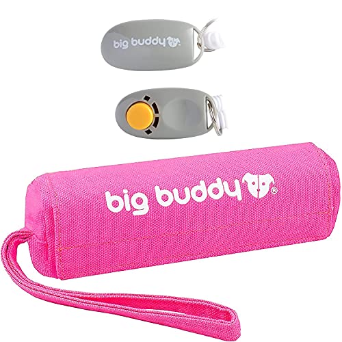big buddy Canvas Futterdummy Clicker Set, Futterbeutel für Hunde, Apportierdummy zur Hundeerziehung (Trainings-Set, Pink) von big buddy
