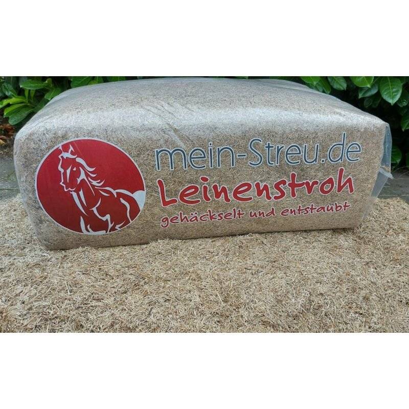 2 Pal. Leinenstroh, 64 x 20 = 1280 kg (11,60 EUR / Beutel)