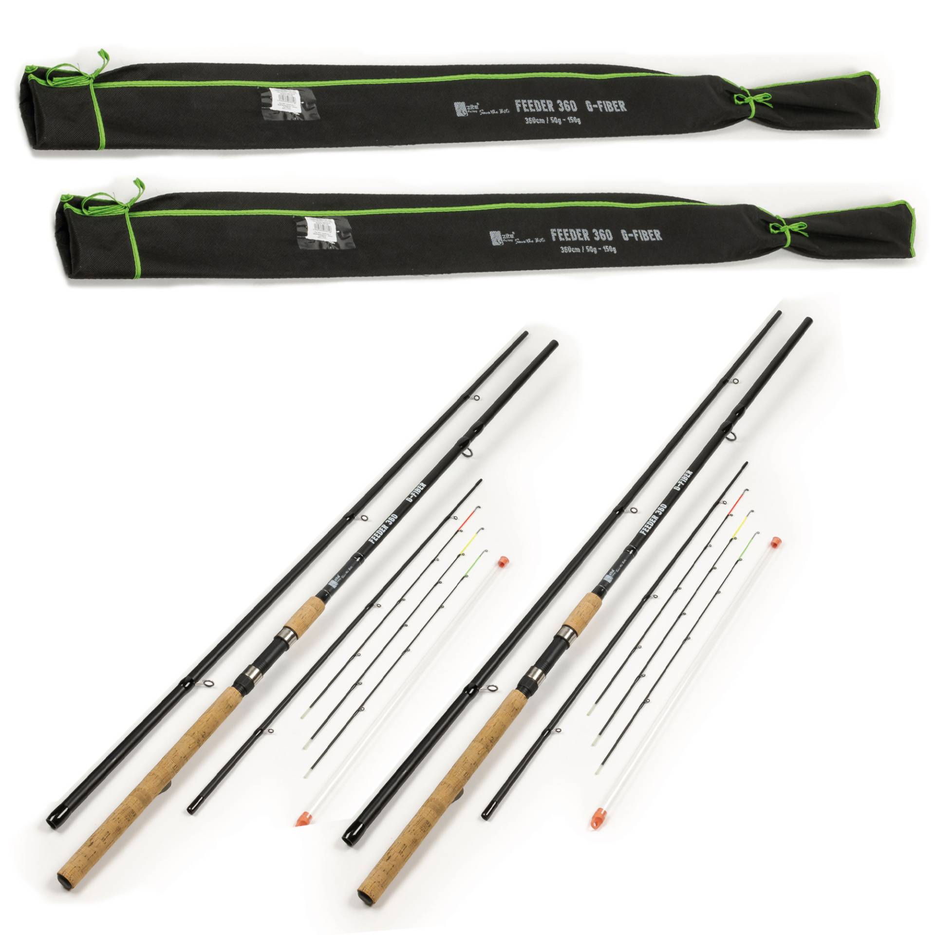 2x Feederrute mit Wechselspitzen 3,60 m Friedfisch Angelrute Zite Fishing