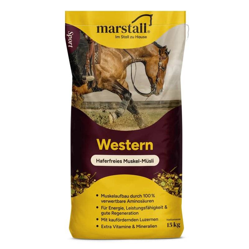 3 Beutel = 45 kg Marstall Western - haferfreies Muskel Müsli 15 kg (21,90 EUR/Beutel)