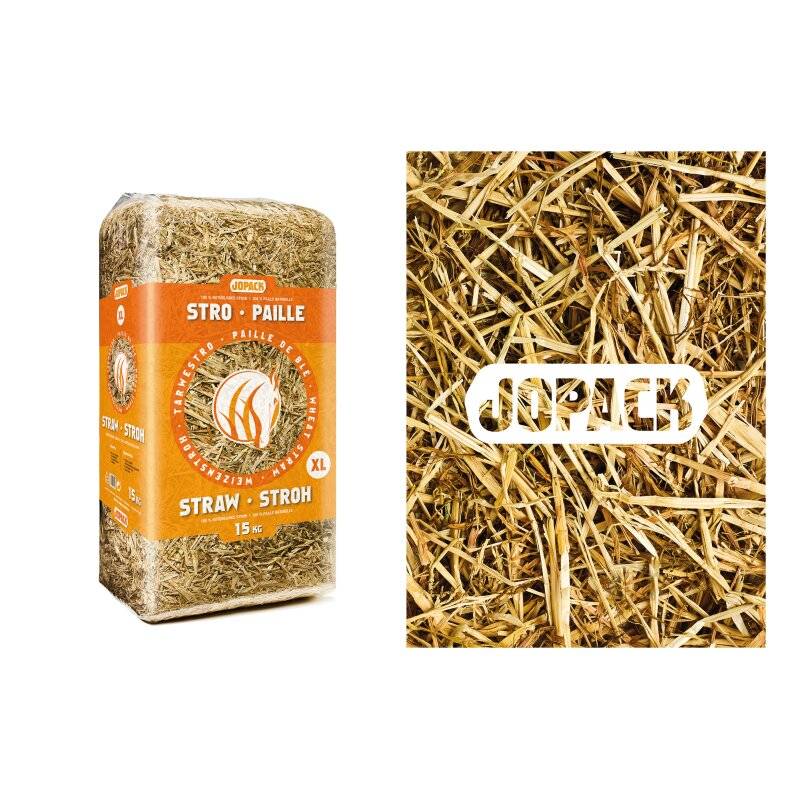 3 Euro Paletten 54 x 15 kg Beutel = 810 kg Futterstroh (12,40 EUR/Beutel)