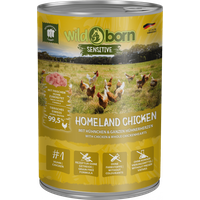 6 x 400g, WILDBORN Homeland Chicken Hundefutter mit Huhn & Hühnerherzen von Wildborn