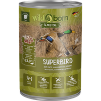 6 x 400g, WILDBORN Superbird Hundefutter mit Ente, Amaranth & Spinat von Wildborn