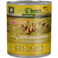6 x 800g, WILDBORN Homeland Chicken Hundefutter mit Huhn & Hühnerherzen von Wildborn