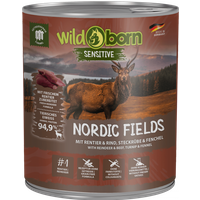 6 x 800g, WILDBORN Nordic Fields Hundefutter mit Rentier & Rind von Wildborn