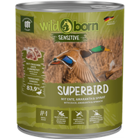 6 x 800g, WILDBORN Superbird Hundefutter mit Ente, Amaranth & Spinat von Wildborn