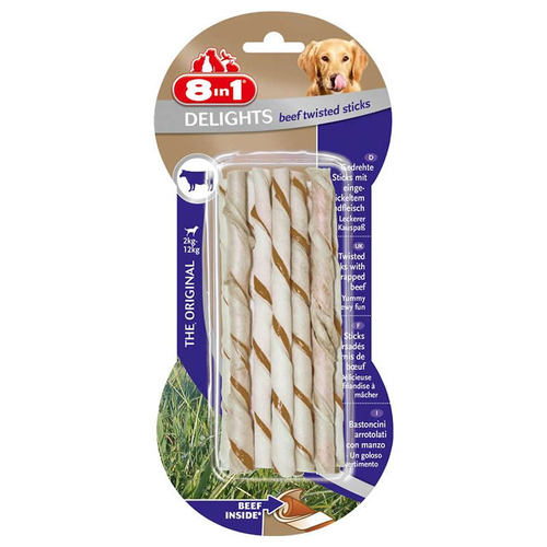 8in1 Delights Beef Twisted Sticks 10er Pack