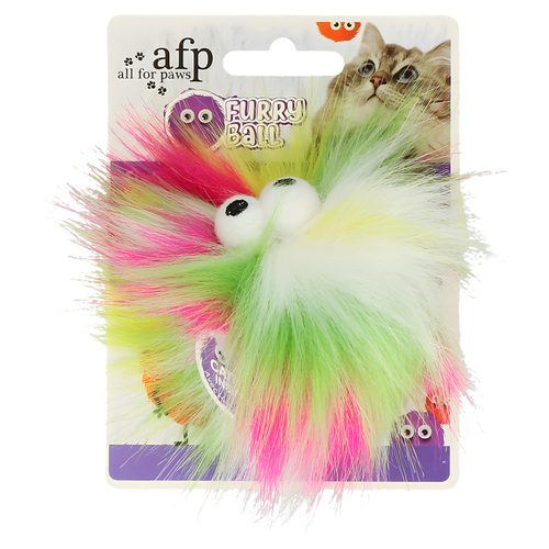 AFP Katzenspielzeug Furry Fluffer Ball gelb