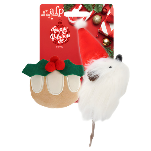 AFP Katzenspielzeug Happy Holidays Mistelzweig & Weihnachtsmaus 2er Pack