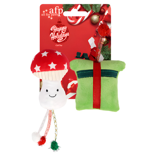 AFP Katzenspielzeug Happy Holidays Pilz & Geschenkbox 2er Pack