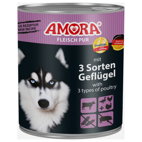 AMORA Fleisch Pur Adult 3 Sorten Geflügel 800 g AMORA Fleisch Pur Adult 3 Sorten Geflügel 800 g