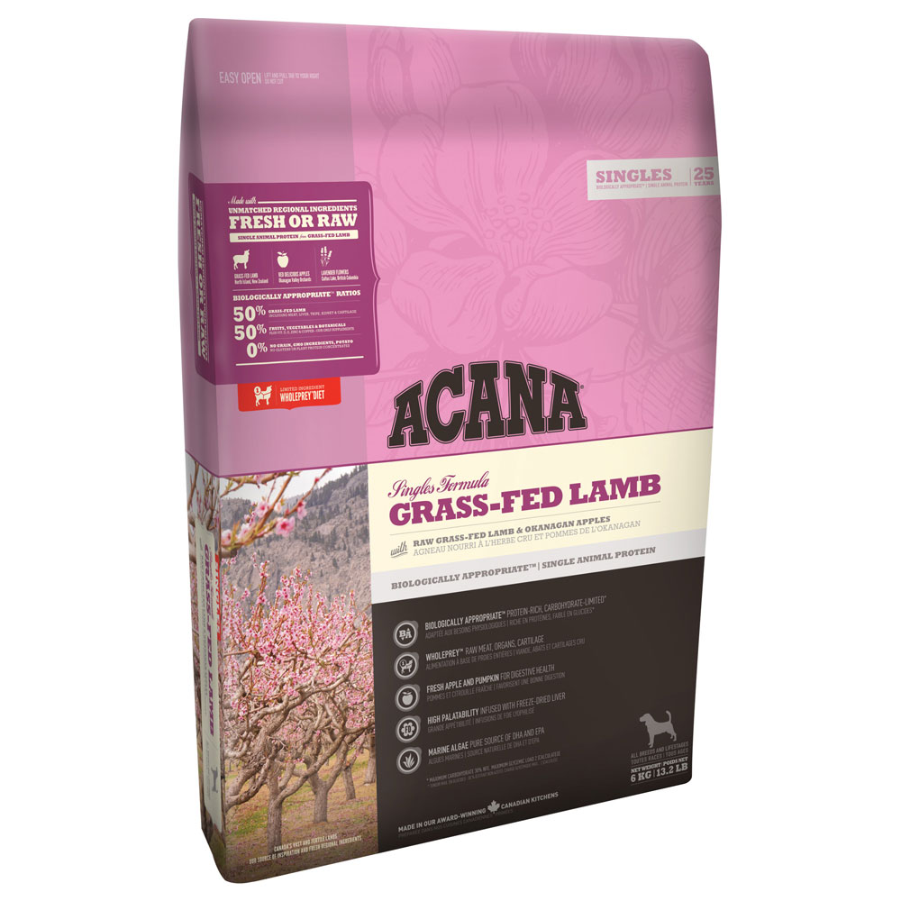 Acana Trockenfutter für Hunde Singles Dog Grass-Fed Lamm - Sparpaket: 7 x 2kg Acana Trockenfutter für Hunde Singles Dog Grass-Fed Lamm - Sparpaket: 7 x 2kg