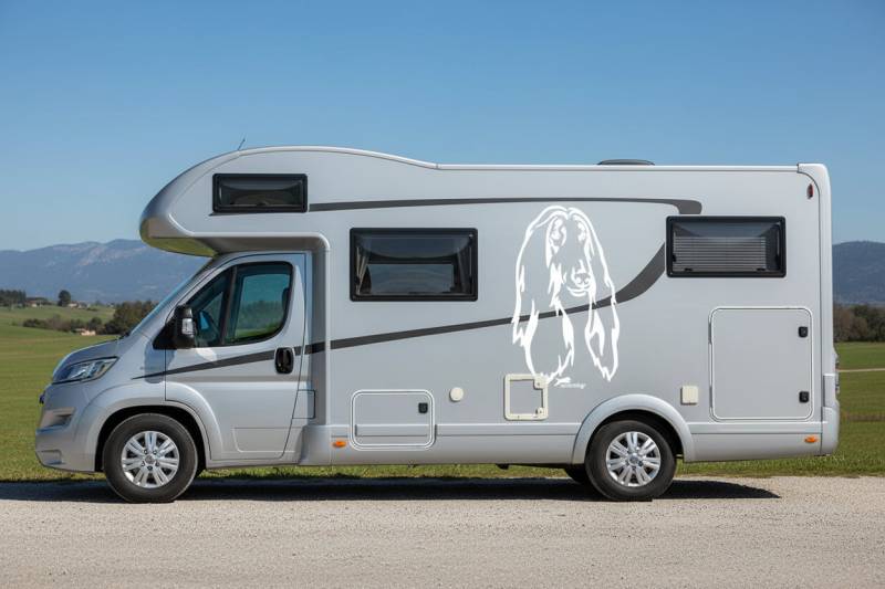 Afghane Kopf Wohnmobil Aufkleber I Wandtattoo - 50cm / Weiß