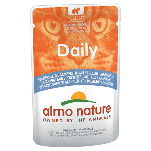 Almo Nature Daily Menu mit Kabeljau & Garnelen 70 g - 30 Stück
