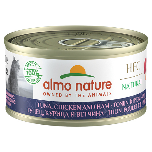 Almo Nature HFC Natural Thunfisch, Huhn und Schinken 70 g - 24 Stück