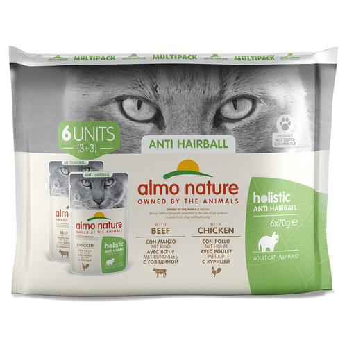 Almo Nature Multipack Holistic Hairball 6 x 70 g - 10 Stück