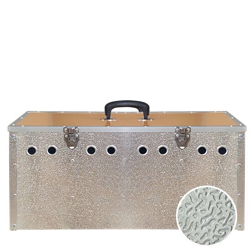 Aluminium Transportkorb  4 Abteilungen - groß - Kleintiertransportbox - Transportkiste