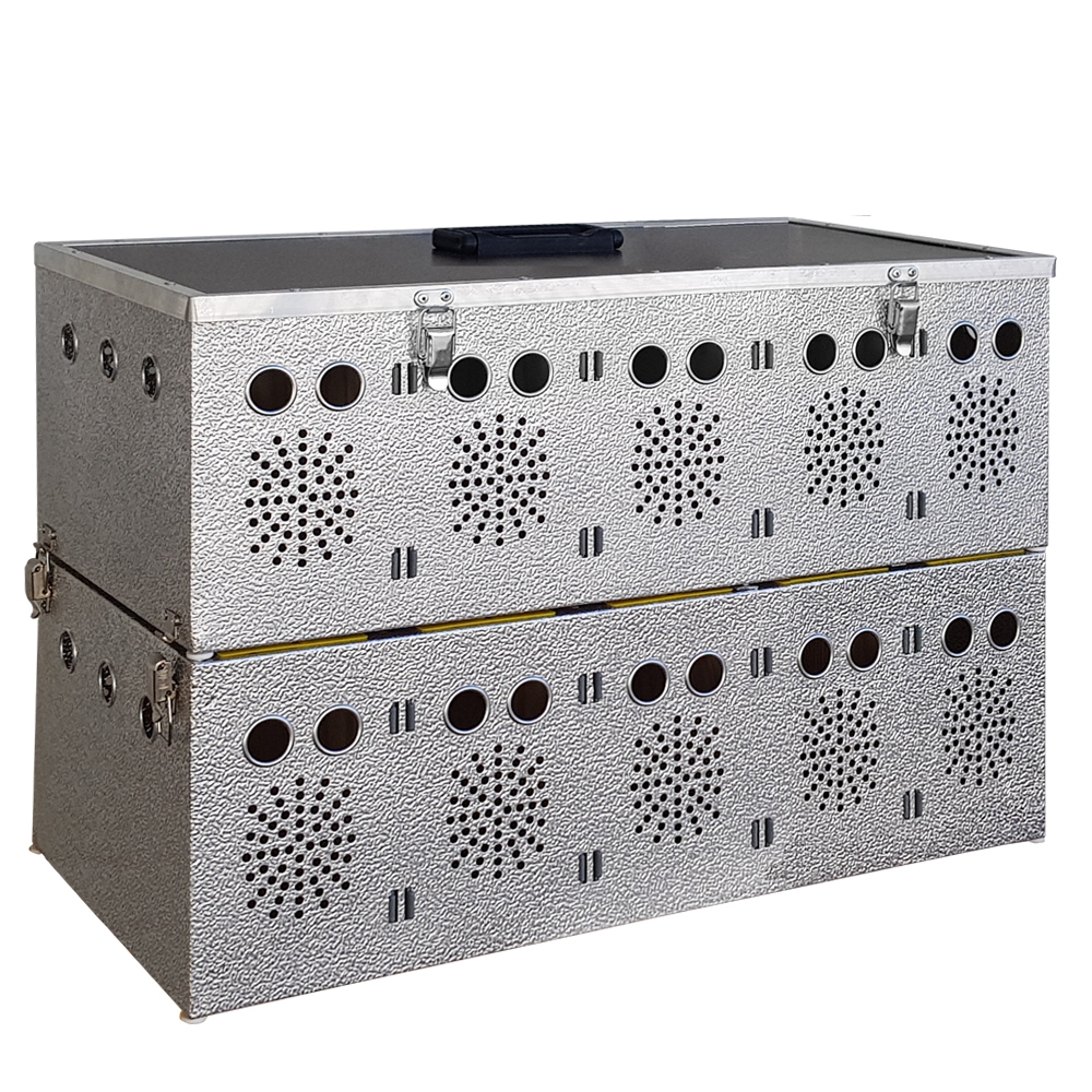 Aluminium Transportkorb - Kleintiertransportbox - Transportkiste - 10 Abteilungen (2x5)