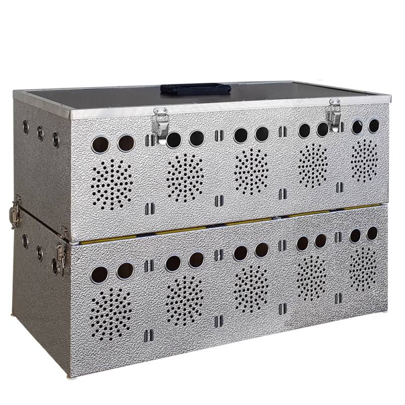 Aluminium Transportkorb - Kleintiertransportbox - Transportkiste - 10 Abteilungen (2x5)