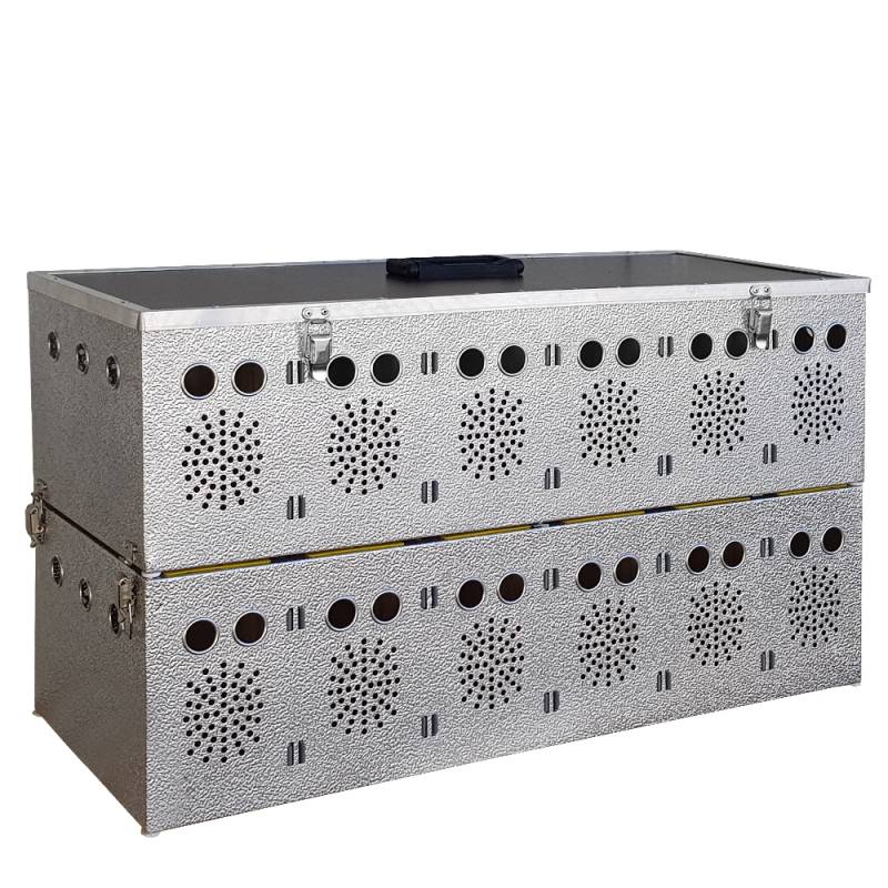 Aluminium Transportkorb - Kleintiertransportbox - Transportkiste - 12 Abteilungen (2x6)