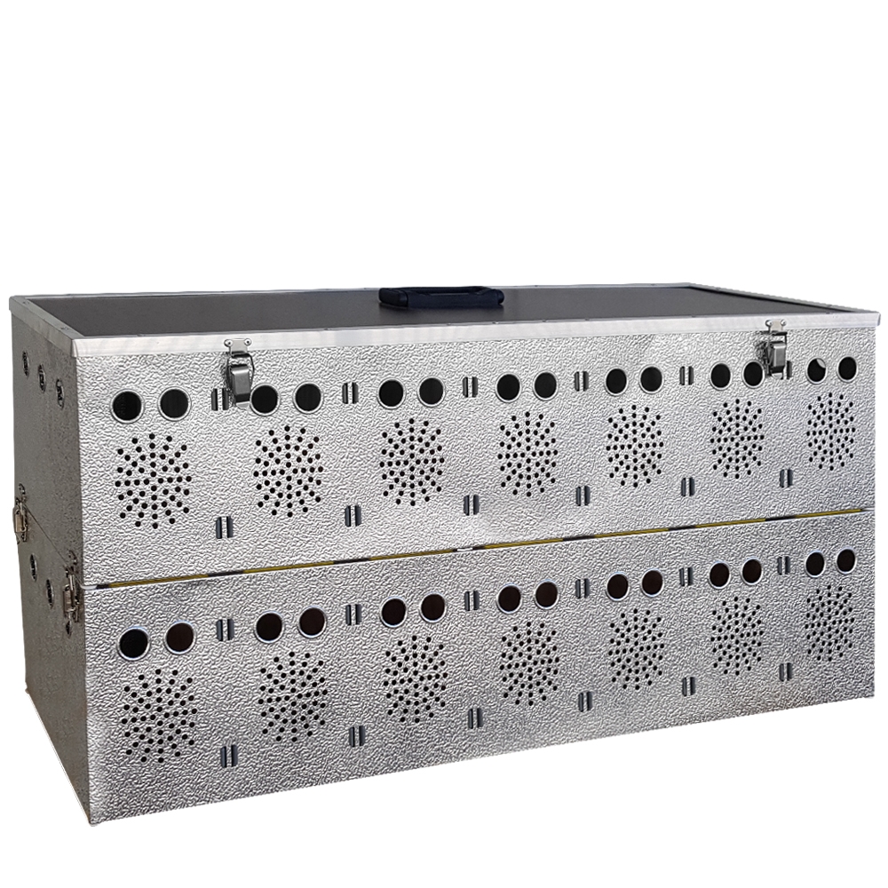 Aluminium Transportkorb - Kleintiertransportbox - Transportkiste -14 Abteilungen (2x7)