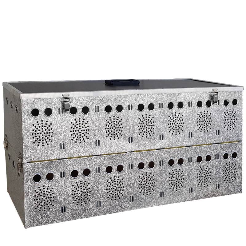 Aluminium Transportkorb - Kleintiertransportbox - Transportkiste -14 Abteilungen (2x7)