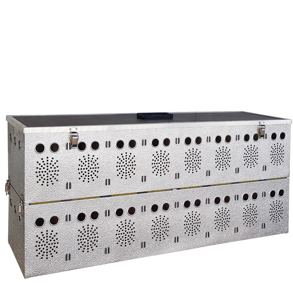 Aluminium Transportkorb - Kleintiertransportbox - Transportkiste - 16 Abteilungen (2x8)
