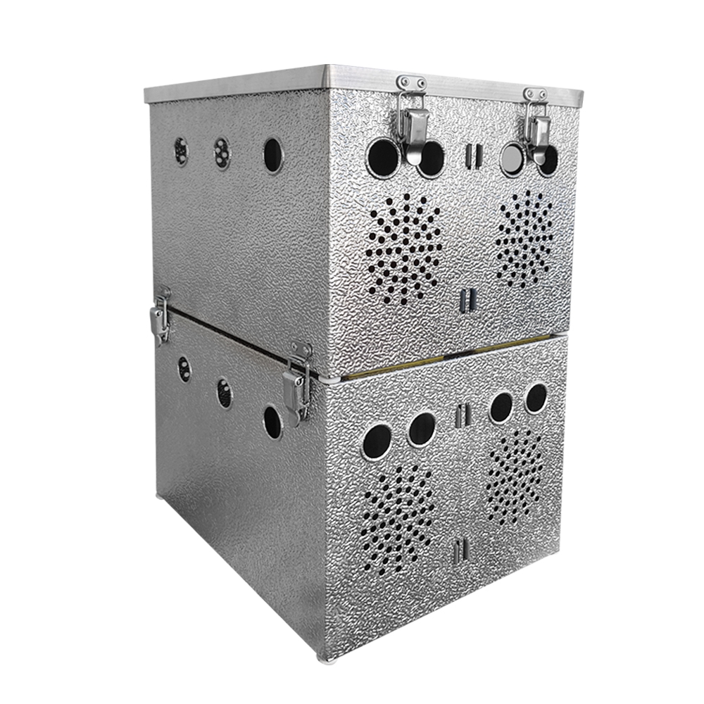 Aluminium Transportkorb - Kleintiertransportbox - Transportkiste - 4 Abteilungen (2x2)