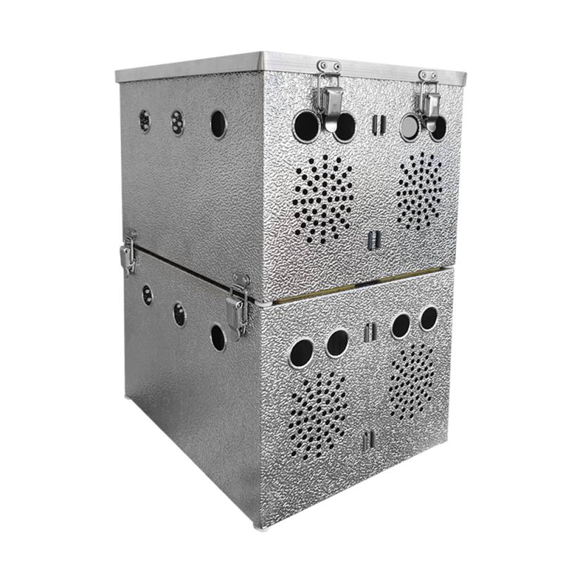 Aluminium Transportkorb - Kleintiertransportbox - Transportkiste - 4 Abteilungen (2x2)