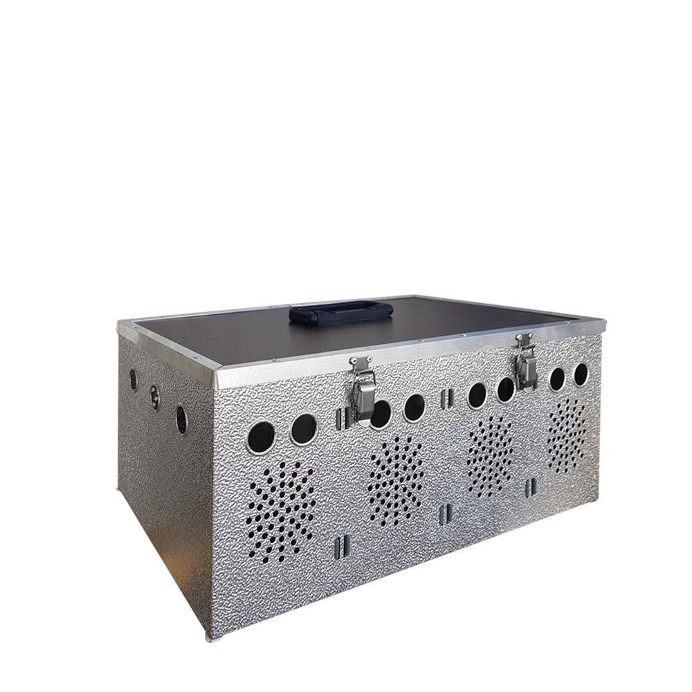 Aluminium Transportkorb - Kleintiertransportbox - Transportkiste - 4 Abteilungen