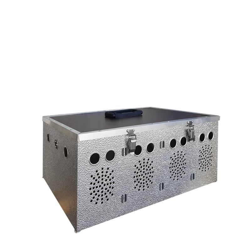 Aluminium Transportkorb - Kleintiertransportbox - Transportkiste - 4 Abteilungen