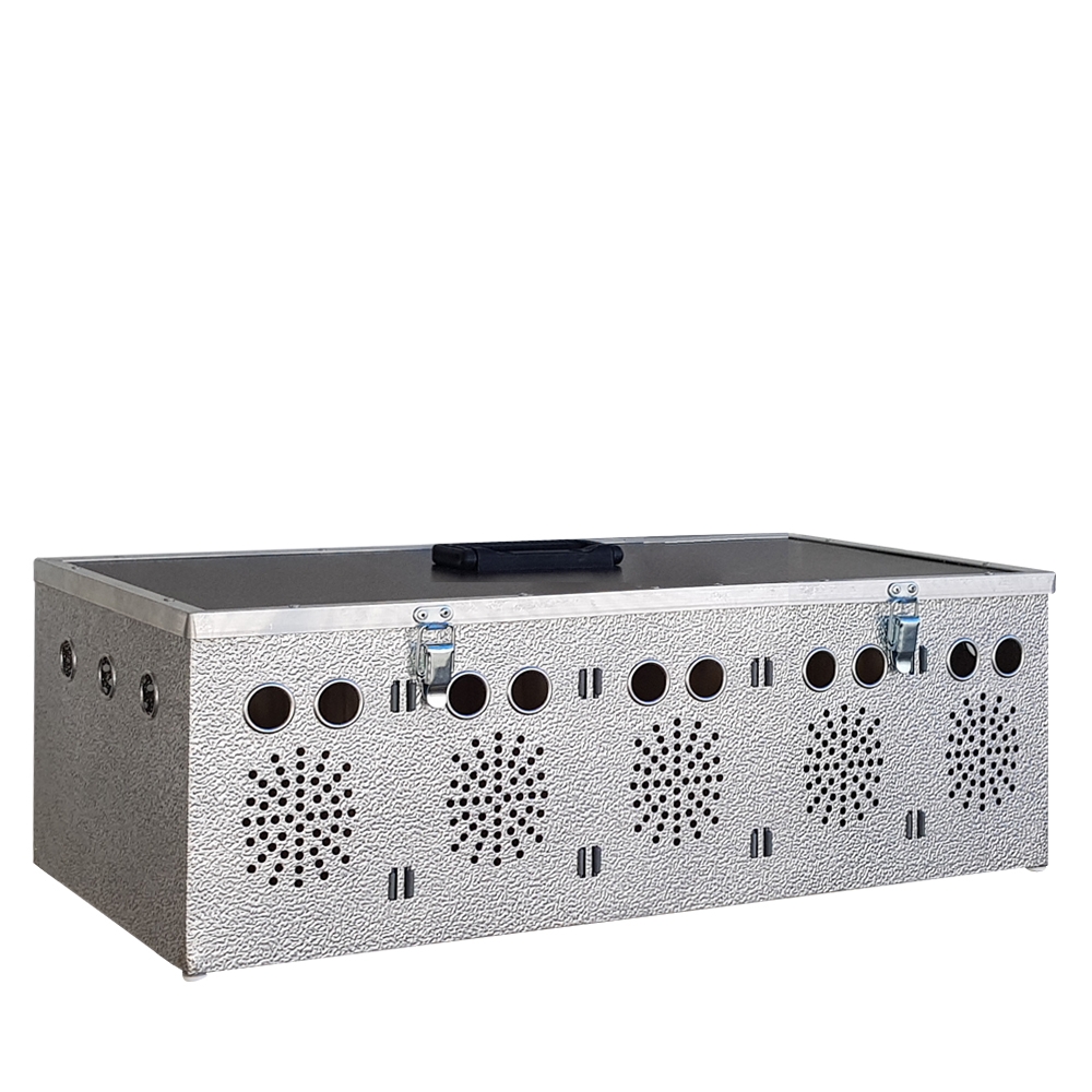 Aluminium Transportkorb - Kleintiertransportbox - Transportkiste - 5 Abteilungen