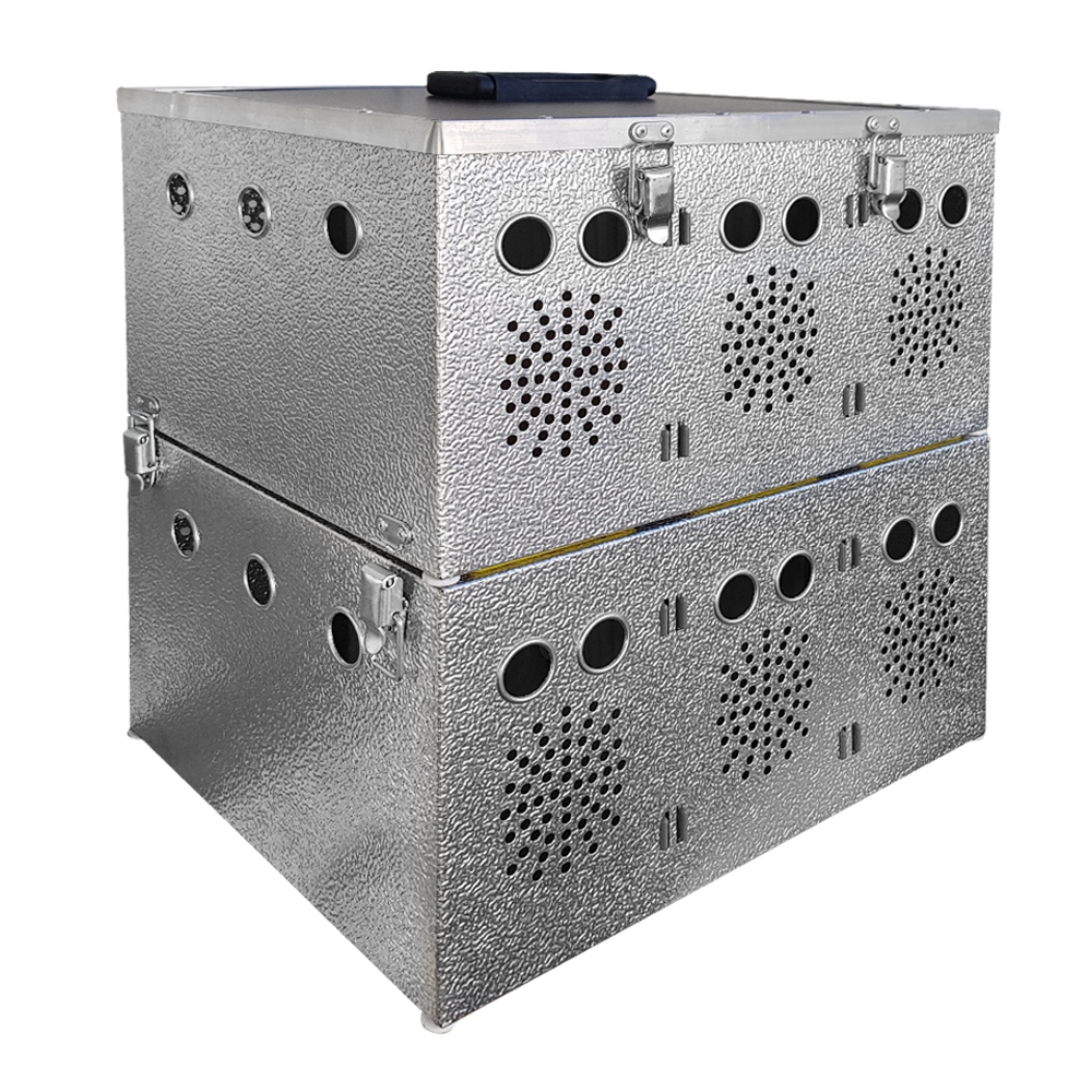 Aluminium Transportkorb - Kleintiertransportbox - Transportkiste - 6 Abteilungen (2x3)