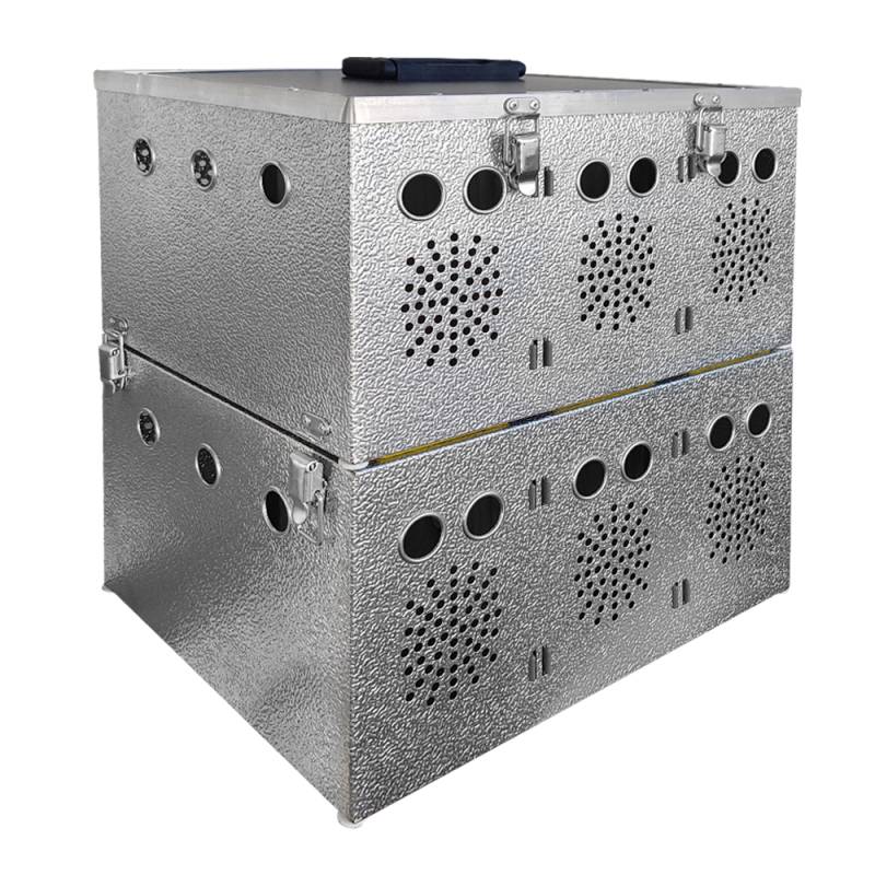 Aluminium Transportkorb - Kleintiertransportbox - Transportkiste - 6 Abteilungen (2x3)