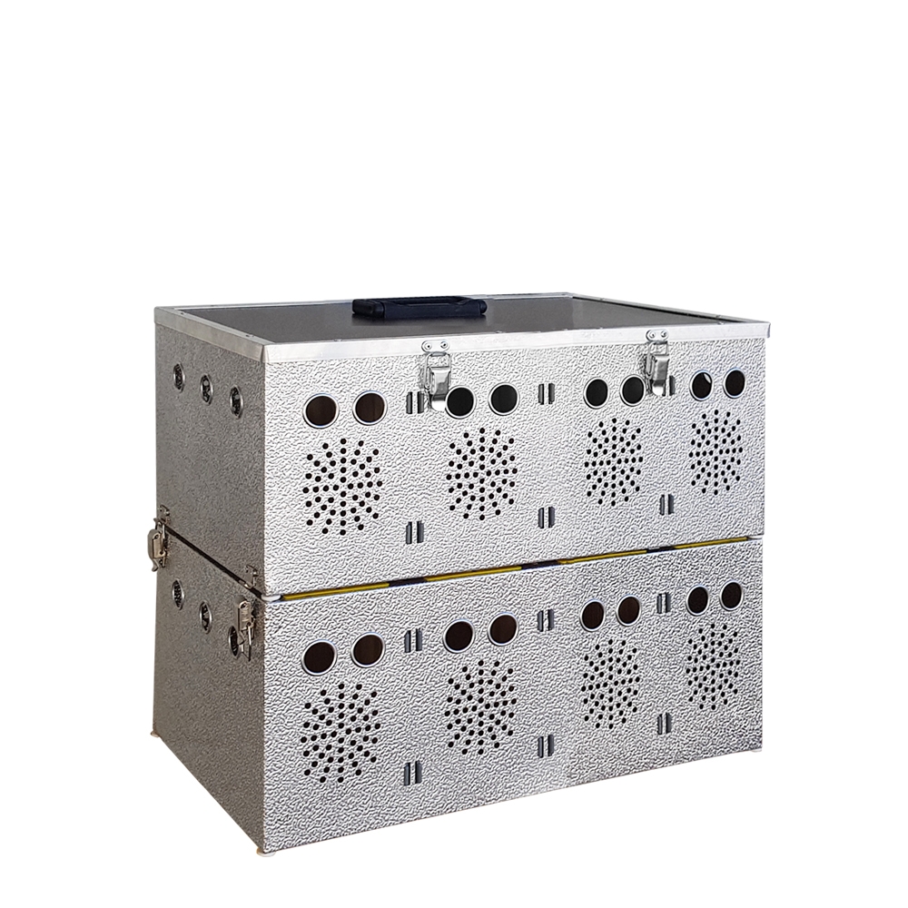 Aluminium Transportkorb - Kleintiertransportbox - Transportkiste - 8 Abteilungen (2x4)
