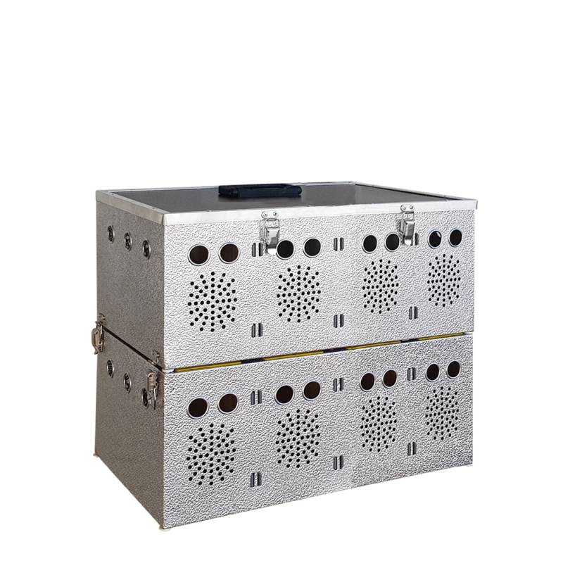Aluminium Transportkorb - Kleintiertransportbox - Transportkiste - 8 Abteilungen (2x4)