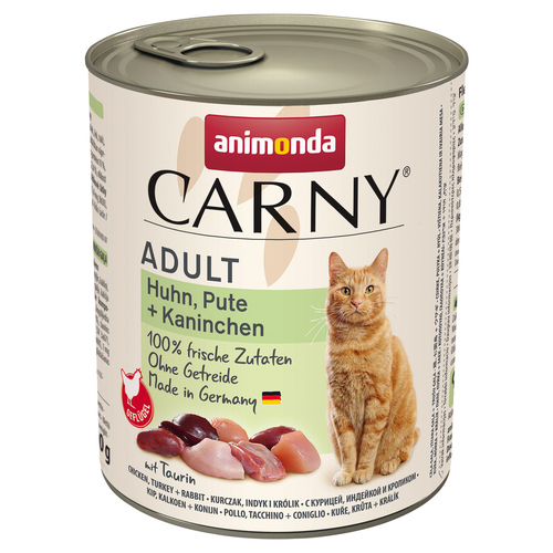 Animonda Carny Adult mit Huhn, Pute & Kaninchen 800 g - 6 Stück