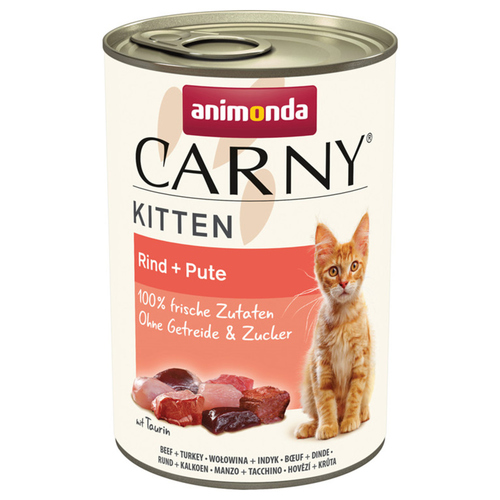 Animonda Carny Kitten mit Rind + Pute 400 g - 12 Stück
