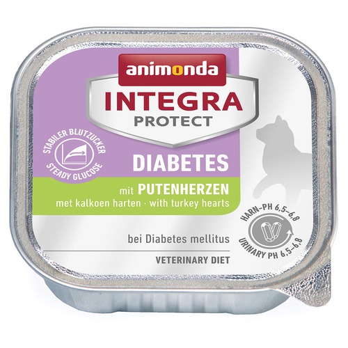 Animonda Integra Protect Diabetes mit Putenherzen 100 g - 16 Stück