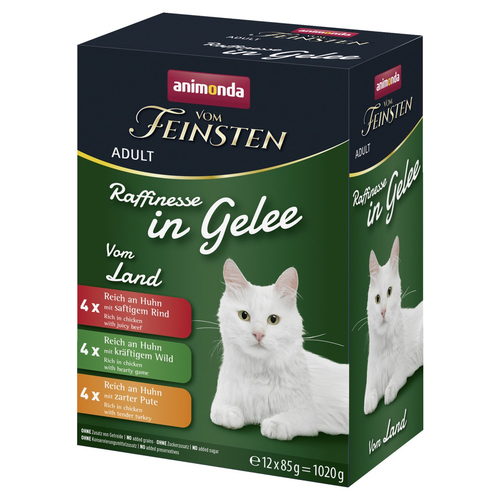 Animonda Vom Feinsten Raffinesse in Gelee Adult Multipack Varietäten vom Land 12 x 85 g - 8 Stück