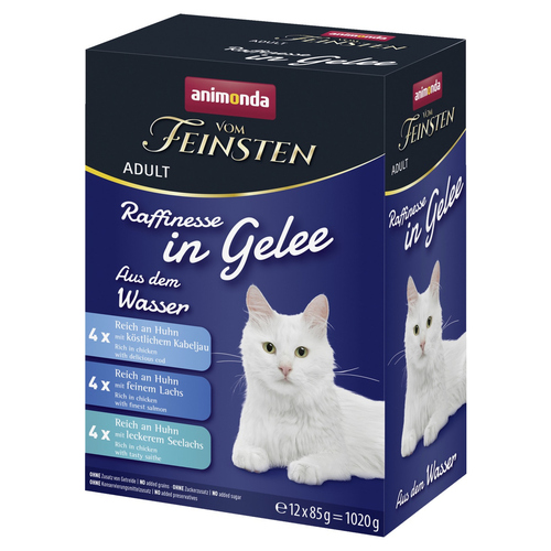 Animonda Vom Feinsten Raffinesse in Gelee Adult Varietäten aus dem Wasser 12 x 85 g - 8 Stück