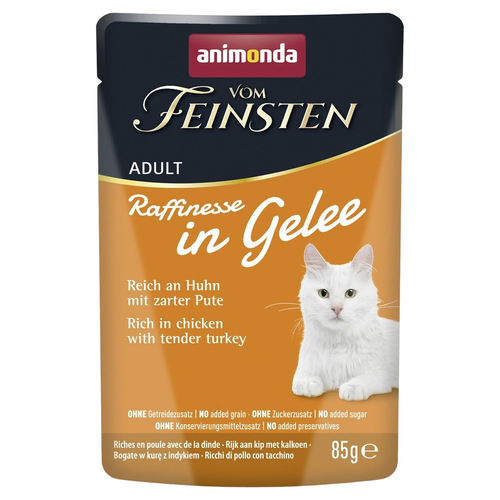 Animonda vom Feinsten Raffinesse in Gelee Adult reich an Huhn mit Pute 85 g - 24 Stück