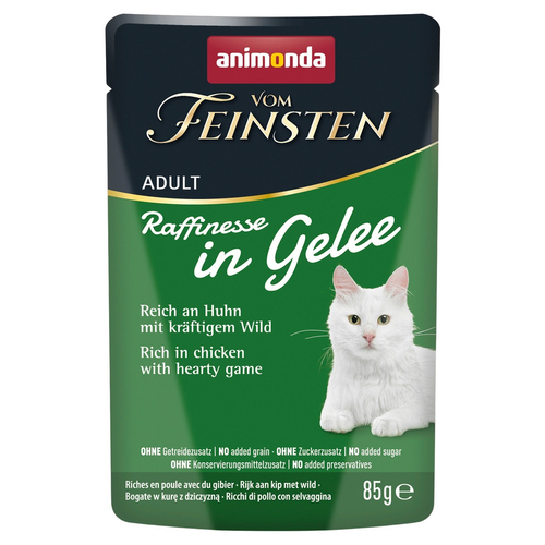 Animonda vom Feinsten Raffinesse in Gelee Adult reich an Huhn mit Wild 85 g - 24 Stück Animonda vom Feinsten Raffinesse in Gelee Adult reich an Huhn mit Wild 85 g - 24 Stück