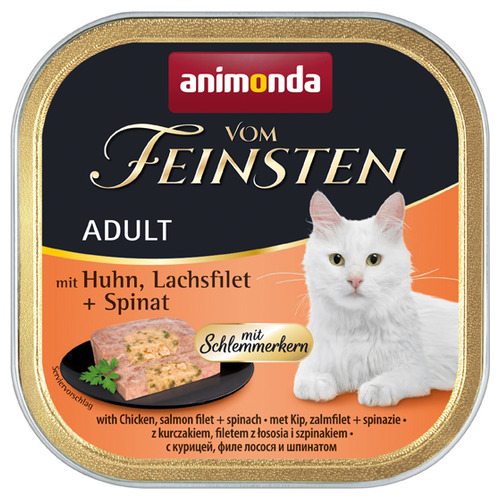 Animonda vom Feinsten mit Schlemmerkern mit Huhn, Lachsfilet & Spinat 100 g - 32 Stück