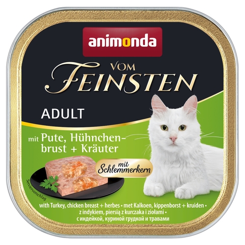 Animonda vom Feinsten mit Schlemmerkern mit Pute, Hühnchenbrust & Kräuter 100 g - 32 Stück