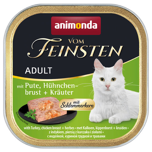 Animonda vom Feinsten mit Schlemmerkern mit Rind, Hühnchenbrust & Kräutern 100 g - 32 Stück