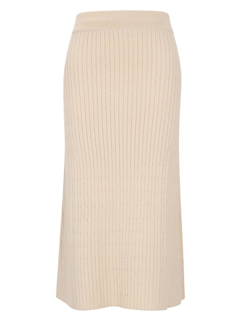 Apricot Fine Gauge Cable Knit Midi