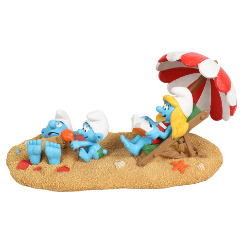 Aqua Della Aquariendekoration Schlümpfe Strand mit Schlumpfine & Babyschlümpfen